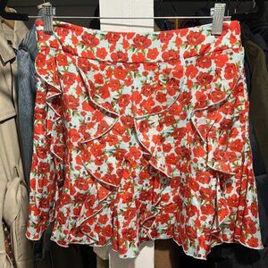 ALICE + OLIVIA Sherley Ruffle Godet Mini Skirt, Size 4